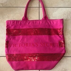 Victoria's Secret Fuchsia Sequin Tote